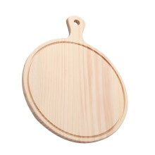 Japanese Style Round Wood Pizza Tray, Smooth Finish Serving Board, Multipurpose Bread Dessert Salad Plate Home Kitchen