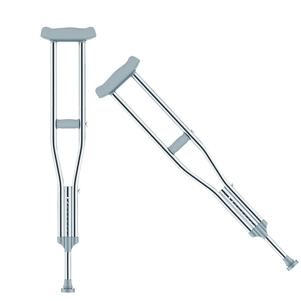 Aluminum Underarm Crutches 1 Pair Adjustable Adult For Walking Lightweight Medical Accessories Non-Slip Stick Size L