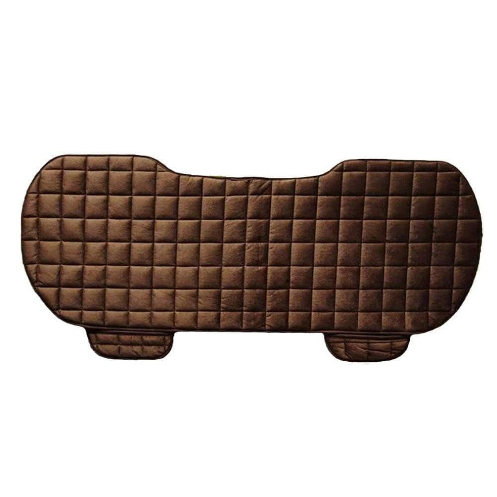 Car Seat Cover Front And Rear Flocking Cloth Cushion Non-Slip Winter Pad Protector Universal Suv Van Coffee 9393856511358