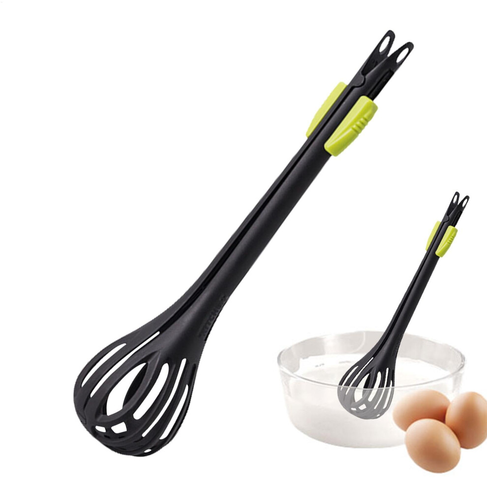 2 In 1 Food Clip Egg Whisk Handheld Egg Mixer - Multifunctional Beater - Bread Clip for Boiled Eggs Noodles Bread - Black-image-OPC-PMCG2VK-NEW