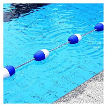 Swim Lane Divider Durable Nylon Floating Rope With Buoy Balls 19.7ft/6m Blue White For Competitive Training And Races