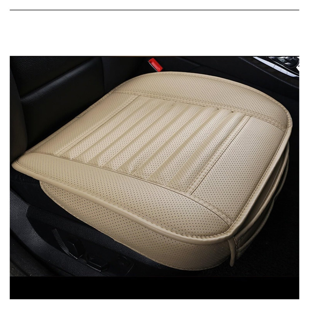 Car Seat Protector Leather Front Seat Covers Universal Interior Auto Seats Cushion Mat Beige 9393856512584