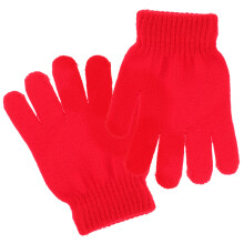 Kinderhandschuhe Herbst Winter Gestrickte Uni 4-12 Jahre Rot
