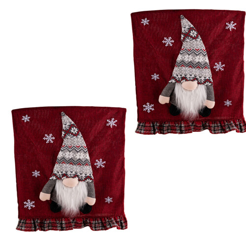 2 Stück Weihnachtsfestliche 3D-Zwerge-Rot