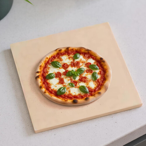 Pizza Stone Oven 15-Inch Rectangular Ceramic Baking Stone For Crispy Crust, Easy Clean 305x305x10mm 2