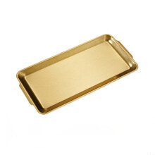 Multi purpose Food Storage Tray Stainless Steel Gold Finish Size 32x16 Easy To Clean For Kitchen Parties Catering