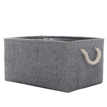 Fabric Storage Basket Foldable Linen Storage Box For Nursery Wardrobe Or Bedroom Collapsible Canvas Shelf Basket Grey L