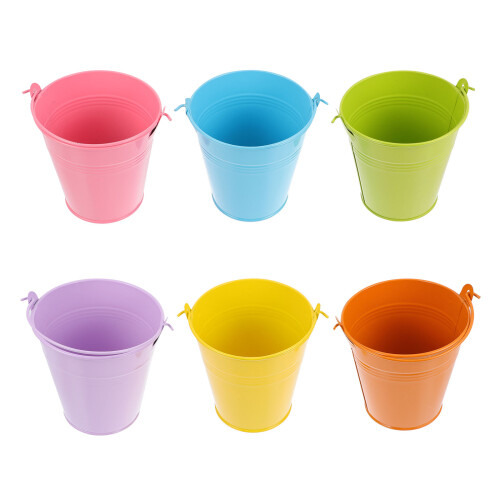 6 mini eisen eimer für blumenarrangements metall 2