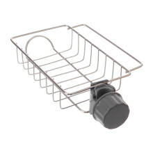 1 stück edelstahl-schwammhalter mit ablaufgitter für küche (silber)