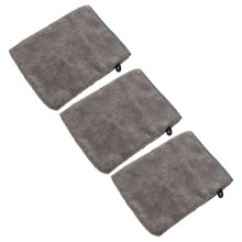 3Stk Weiche Gesichtsreinigungshandschuhe Polyester Schwarz Für Damen
