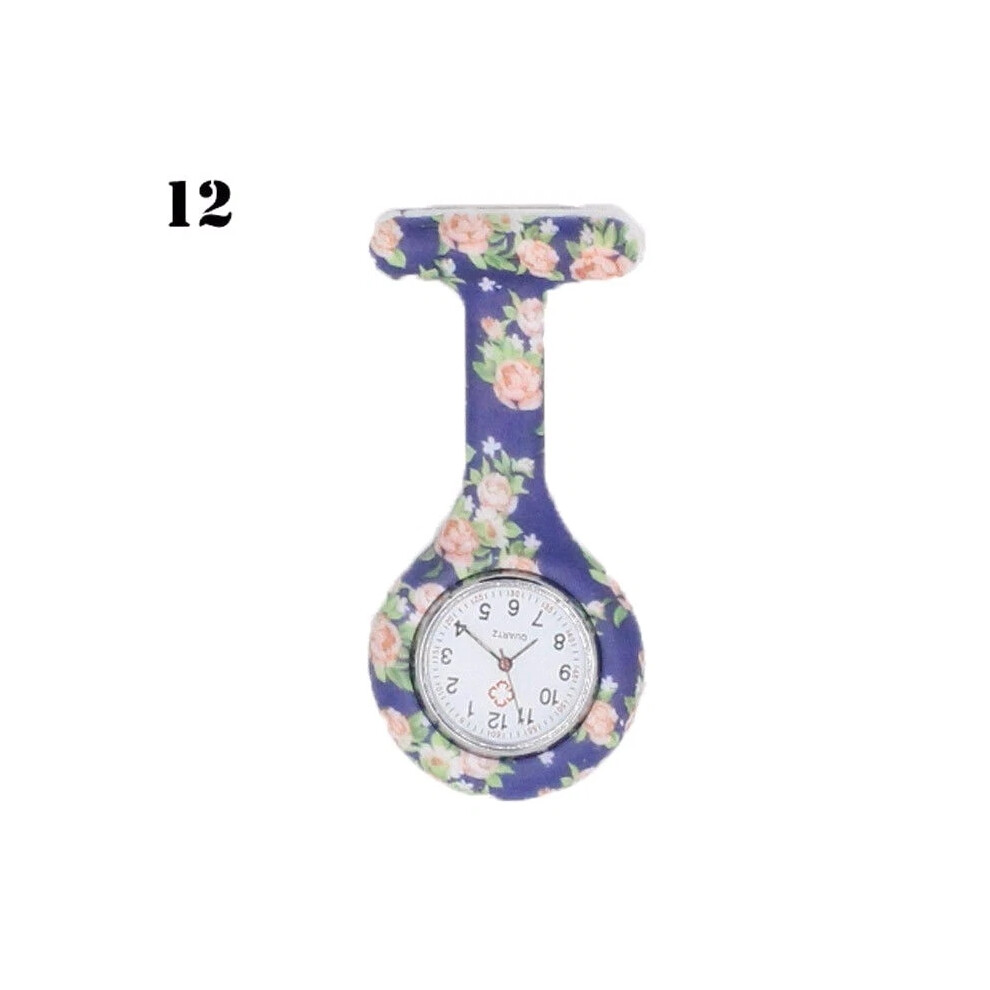 (#12) Silicone Nurse Watch Brooch Tunic Fob Nurses Nursing Pendant Clip Pocket Quartz HOT