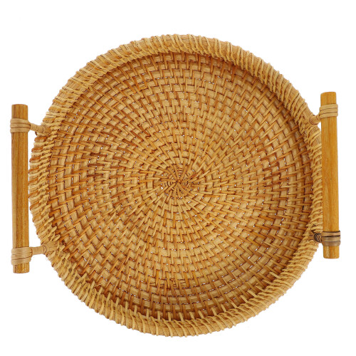 Geflochtener Rattankorb Essensservierer Mit
