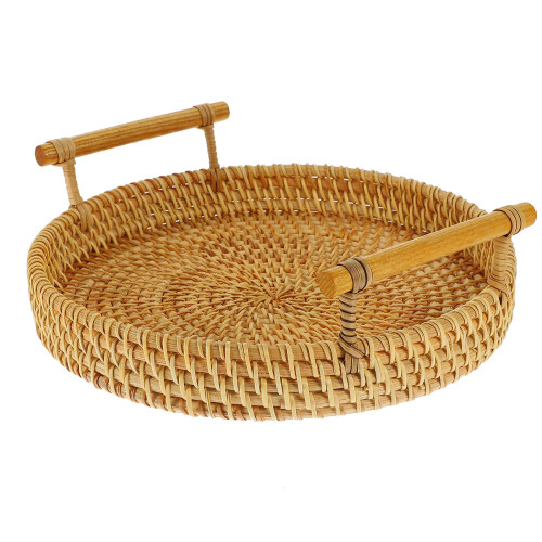 Geflochtener Rattankorb Essensservierer Mit 2