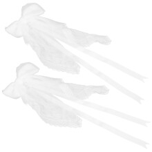 2Stk Wedding Schleier Vorhangband Spitze Schleife Halteband