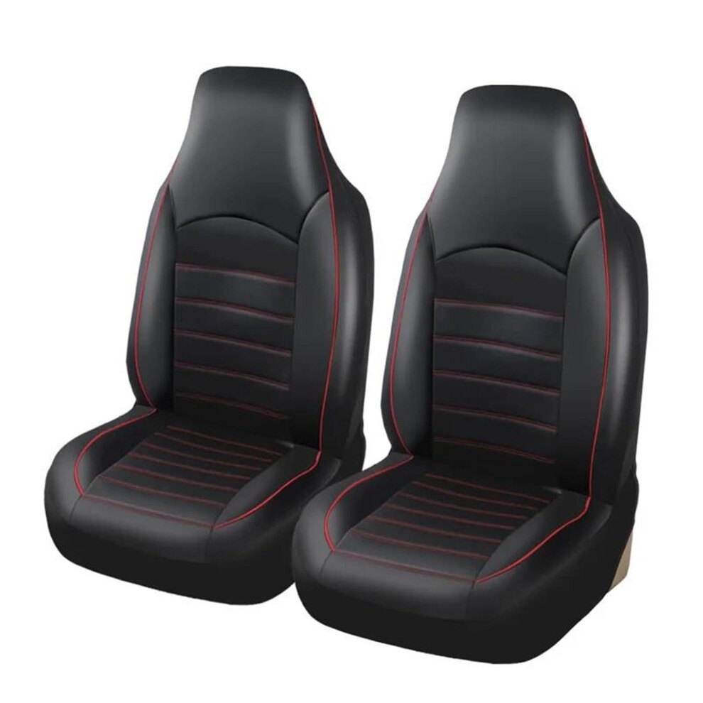 Car Seat Protectors Universal Pu Leather Front Seat Covers For High Back Bucket Seats Red 9084446536607