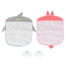 2Stk. Wandmontierte Aufbewahrungstasche Mit Saugnapf, Cartoon-Mesh