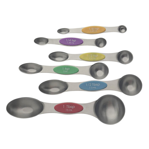 6Stück Messlöffel Doppelseitig Magnetisch Mit Bunter