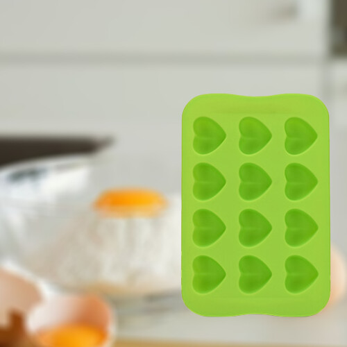 Diy 12 Hohlräume Herzform Eiswürfelform Schokoladenform Grün 1