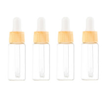 4Stk Tropfflasche Holzoptik Für Ätherische Öle 15ml