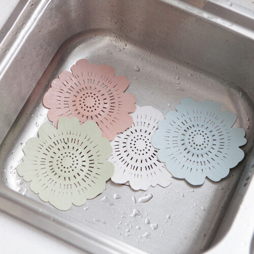 silikon ablauf filter blumenform für bad und pink 2