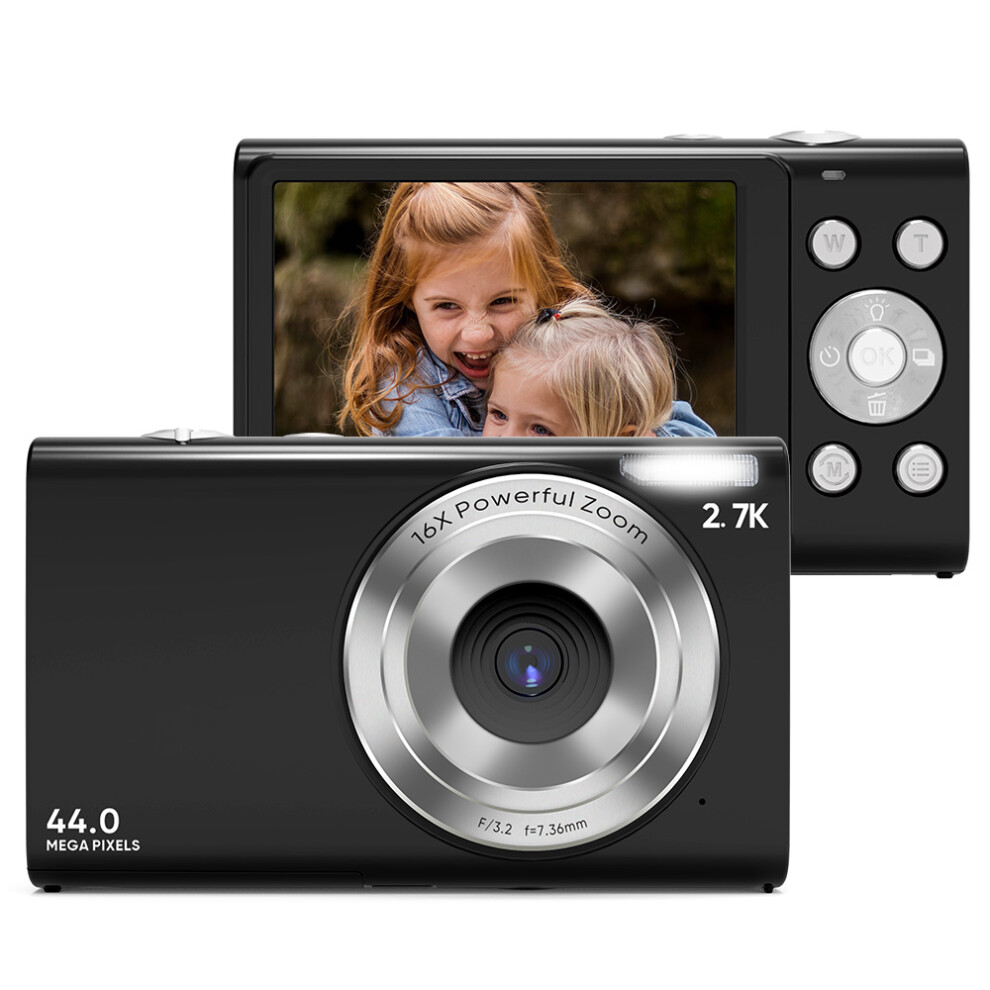 Digital Camera 2.7K/44Mp/16X Zoom/Anti-Shake/Webcam Black 7314280142569