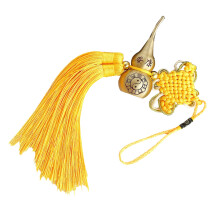 Pendentif gourde Fengshuis en métal élégant, pompons à nœud-C