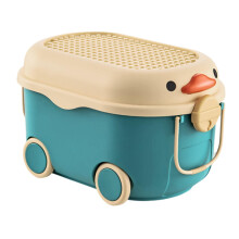Cartoon Storage Box With Wheels Storage Bin Baby Clothes Storage Blue Medium For Nursery Room Kids Bedroom