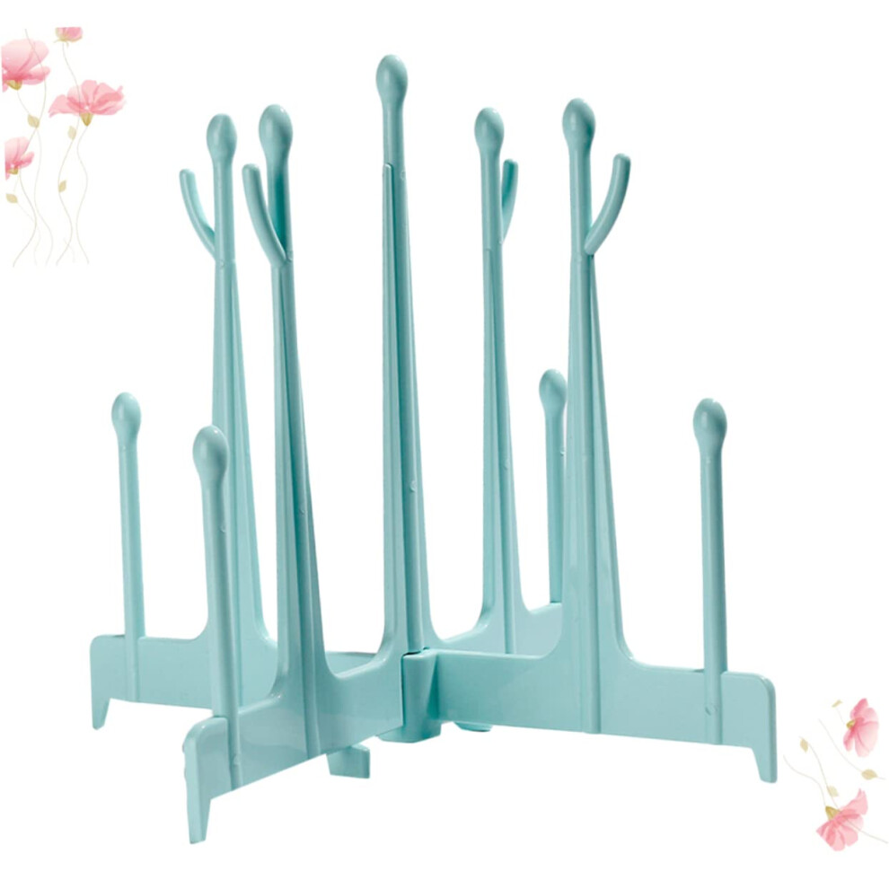 Baby Bottle Drying Rack Detachable And Foldable Storage Stand For Toddlers Dustproof Rack For Baby Bottles (Sky Blue) Sky Blue