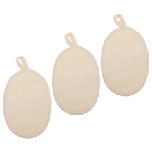 3 Dusch-Abreibetücher, robuste Dusch-Loofah-Tücher (Beige)