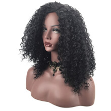 Women Fashion Gelockte Haarperücke Afro Kleine Schwarz