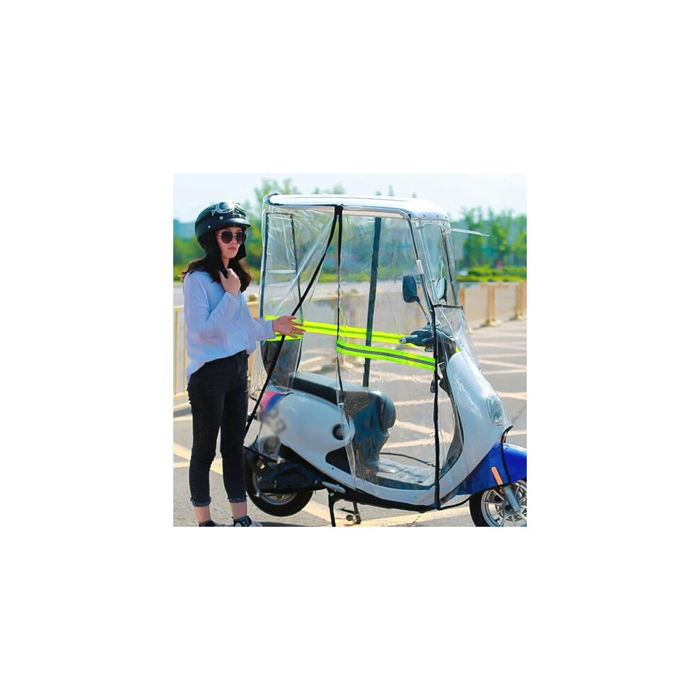 Electric Bicycle Folding Umbrella Universal Sunshade A Mobility Scooters & Electric Motorcycles Enclosed Canopy White 9354506448967