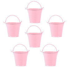 6St Mehrzweck Eimer Eisen Pflanzgefäß Rosa Wohnaccessoire