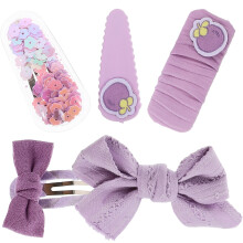 5pcs Lovely Hair Clips Violet Plastic Hair Clamp For Cosplay