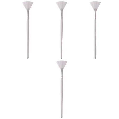 4 Pinceles Para Mascarilla Blanca, Mango De Madera, 2