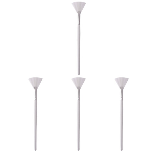 4 Pinceles Para Mascarilla Blanca, Mango De Madera, 1