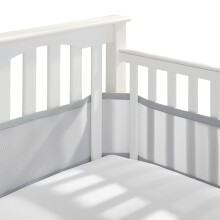 Mesh Crib Liner Gray Mist Breathable Mesh Universal Fit Fits Most Standard Cribs Crib Safety Liner