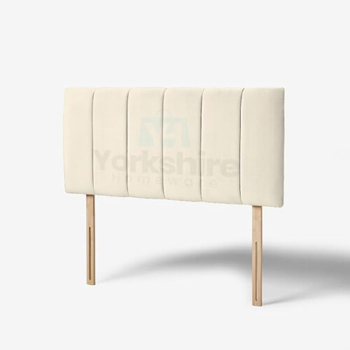 (Small Single Cream) 2ft 6inch Plush Velvet Padded Lined Headboard