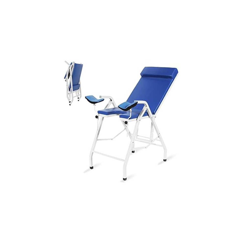 Gynecological Examination Bed Foldable Portable Outpatient Medical Chair Blue For Women Nursing Equipment