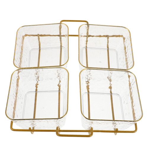 4Stk. Transparente Servierschalen Mit Goldfarbenem Gestell 2