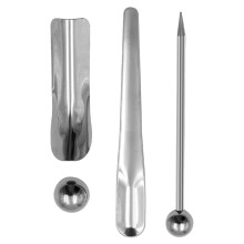 4-tlg. Fliesen-Druckball doppelbohrig, Nahtrolle mit Haken