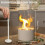 Fire Bowl Bio Ethanol Fireplace Fire Pit White 6