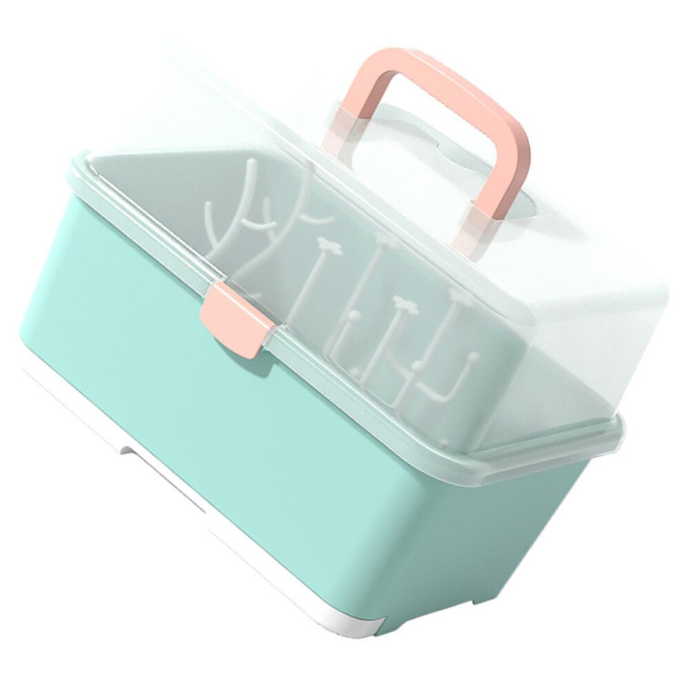 Infant Dishes Box Nursing Bottle Organizer Utensil Container Space-Saving Drying Rack For Baby Bottles