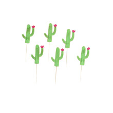 Felt Cactus Cupcake Toppers Green For Corporate Events 12pcs