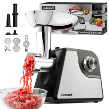 Electric Meat Grinder, 2-Speed Meat Mincer with Reverse Function, 3/5/7mm Grinding Plates, Sausage Stuffer, Kibbeh & Biscuit Attachments