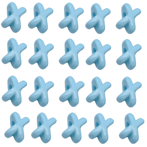 Perles d'espacement en forme de X, 10 pièces, trou de 2mm,-Bleu