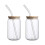 2 sets milk drinking cups with straws, multipurpose glass water cups 1