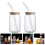 2 sets milk drinking cups with straws, multipurpose glass water cups 9