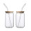 2 sets milk drinking cups with straws, multipurpose glass water cups 3
