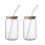 2 sets milk drinking cups with straws, multipurpose glass water cups 8