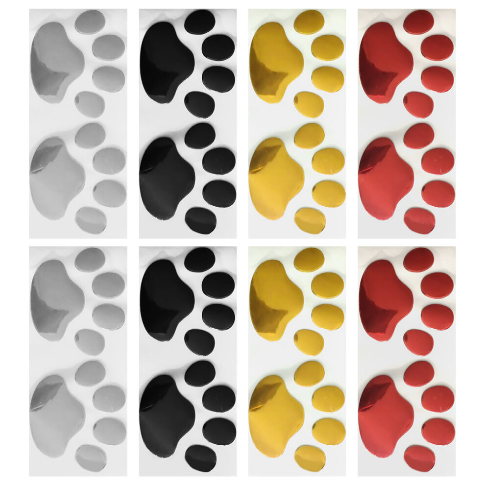8 Pairs Dog Paw Car Stickers - Cute Footprint Decals For Vehicles 072907977723